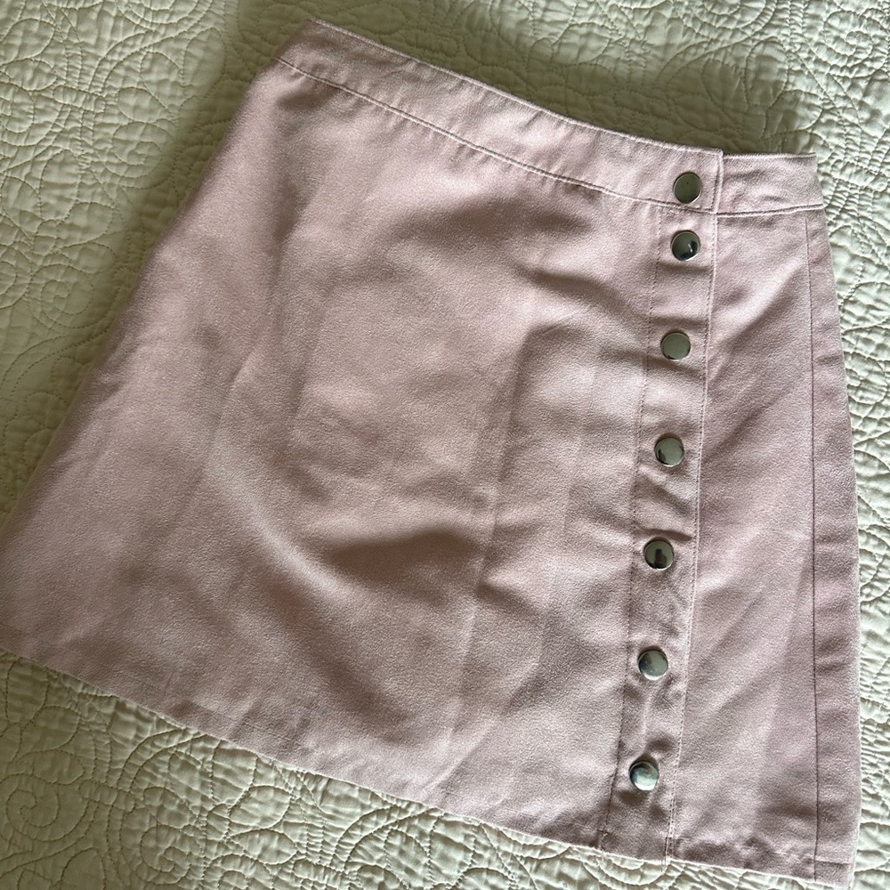 H&M Pink Suede A-Line Mini Skirt Casual